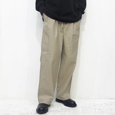 URU [ COTTON BACKSATIN 2 TUCK PANTS ] F.BEIGE