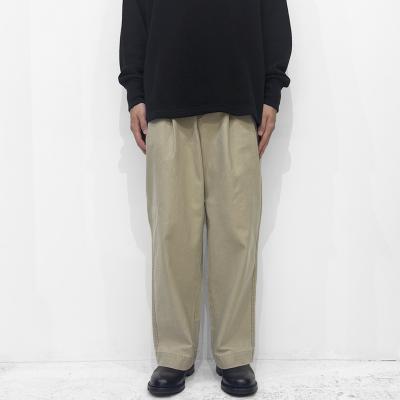 URU [ COTTON BACKSATIN 2 TUCK PANTS ] F.BEIGE