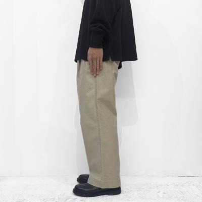 URU [ COTTON BACKSATIN 2 TUCK PANTS ] F.BEIGE