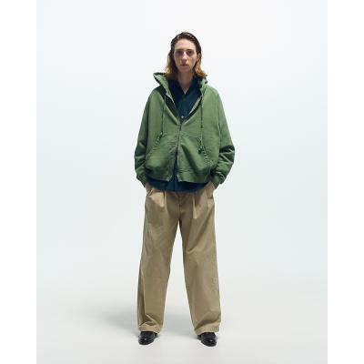 URU [ COTTON BACKSATIN 2 TUCK PANTS ] F.BEIGE