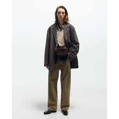 URU [ COTTON DENIM B 5 POCKET WIDE PANTS ] BROWN
