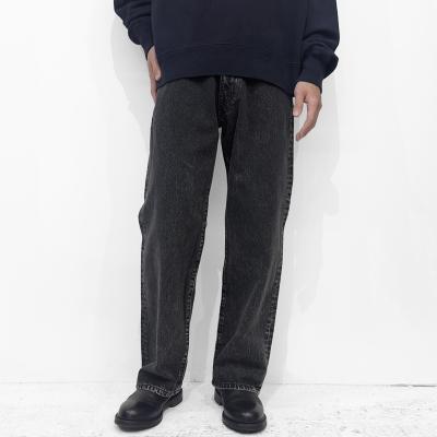 URU [ COTTON DENIM B 5 POCKET WIDE PANTS ] BLACK