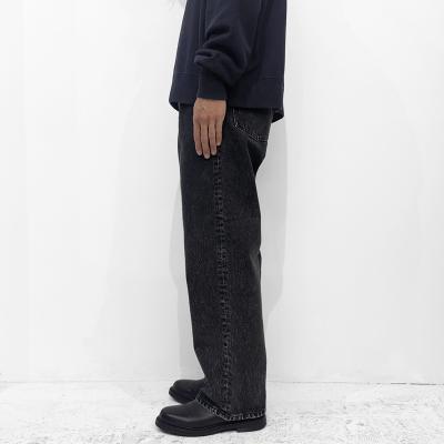 URU [ COTTON DENIM B 5 POCKET WIDE PANTS ] BLACK