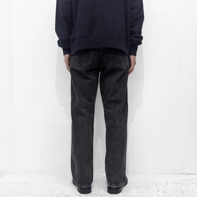 URU [ COTTON DENIM B 5 POCKET WIDE PANTS ] BLACK