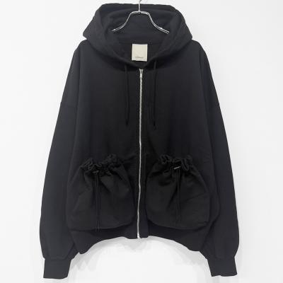 refomed [ "KINCHAKU" ZIPUP HOODIE ] BLACK