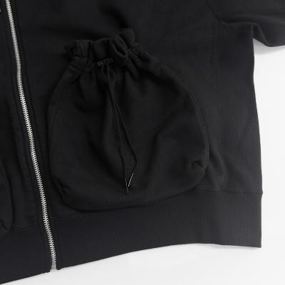 refomed [ "KINCHAKU" ZIPUP HOODIE ] BLACK