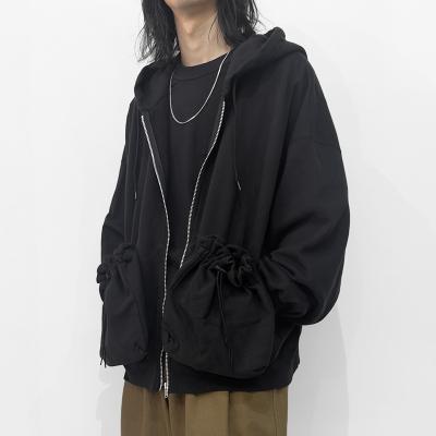 refomed [ "KINCHAKU" ZIPUP HOODIE ] BLACK