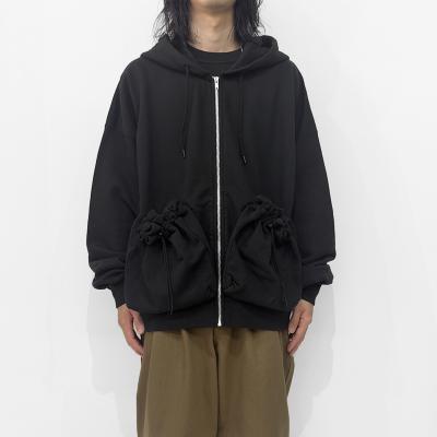 refomed [ "KINCHAKU" ZIPUP HOODIE ] BLACK