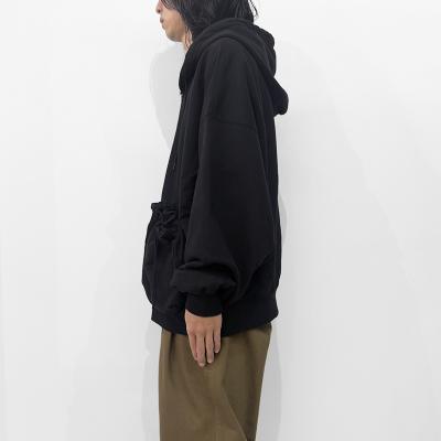 refomed [ "KINCHAKU" ZIPUP HOODIE ] BLACK