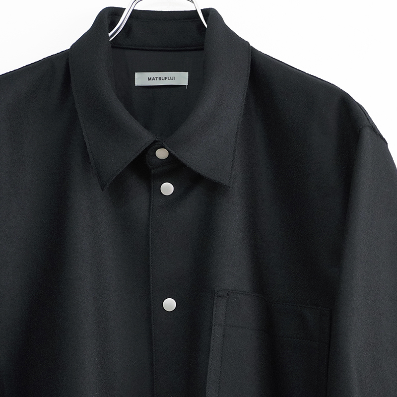 MATSUFUJI [ Melton Utility Shirt Jacket ] BLACK
