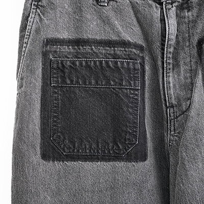 MATSUFUJI [ Denim Wide Trousers ] BLACK