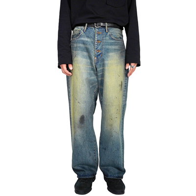 SUGARHILL [ OILED FADE DENIM PANTS ] FADED INDIGO