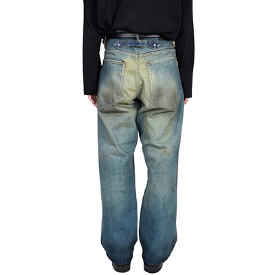 SUGARHILL [ OILED FADE DENIM PANTS ] FADED INDIGO