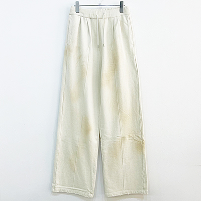 DAIRIKU [ "Water-repellent" Vintage Wash Wide Sweat Pants ] Mud White