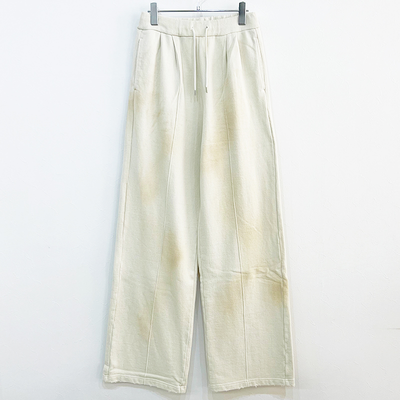 DAIRIKU [ "Water-repellent" Vintage Wash Wide Sweat Pants ] Mud White
