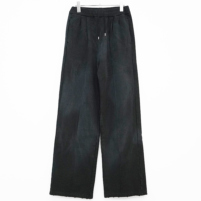 DAIRIKU [ "Water-repellent" Vintage Wash Wide Sweat Pants ] Mud Black