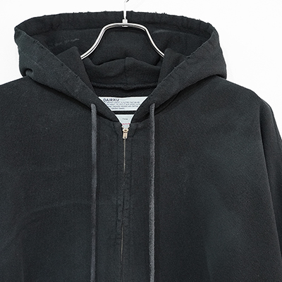 DAIRIKU [ "Water-repellent" Vintage Wash Hoodie ] Mud Black