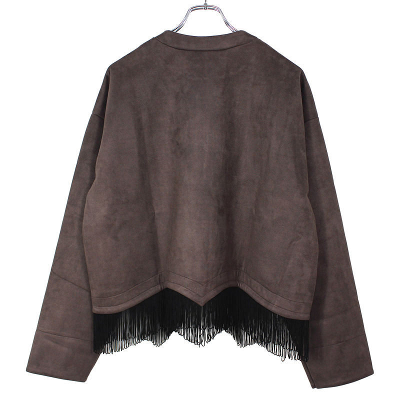 Sasquatchfabrix. [ FRINGE FAKE SUEDE SMOCK ] DARK BROWN | ロイド