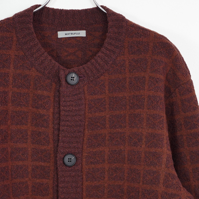 MATSUFUJI [ Jacquard Cardigan ] RED