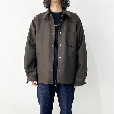 MATSUFUJI [ Melton Utility Shirt Jacket ] BROWN