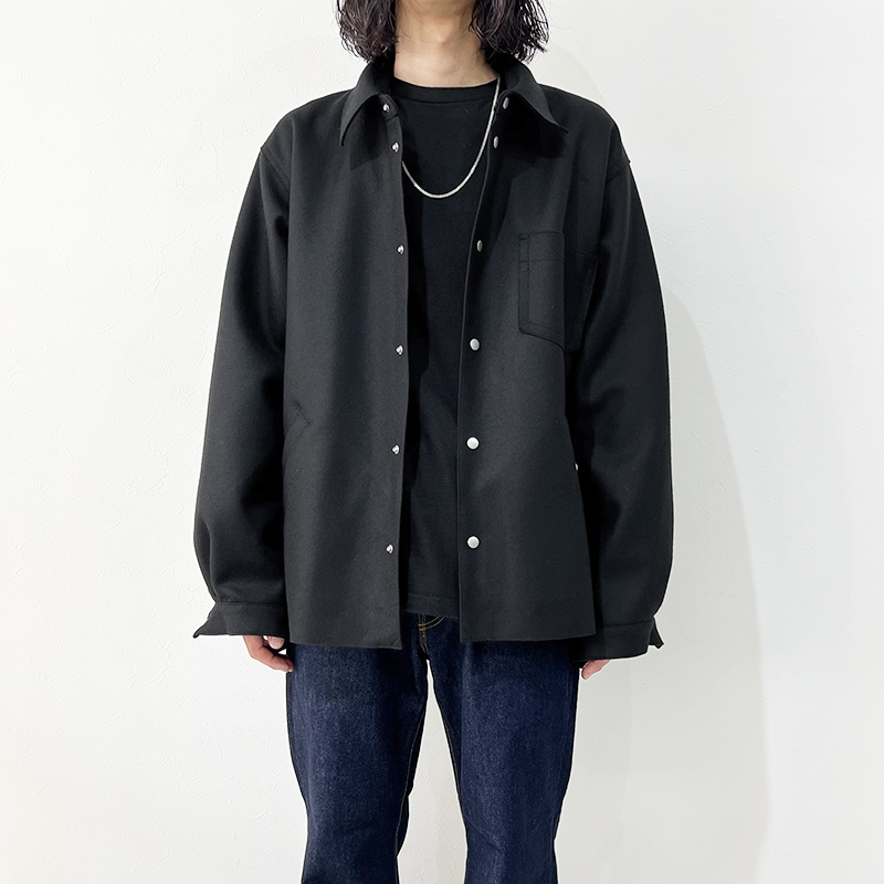 MATSUFUJI [ Melton Utility Shirt Jacket ] BLACK