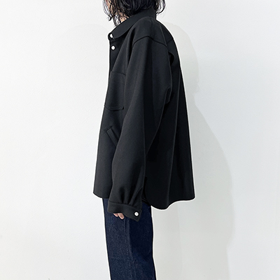 MATSUFUJI [ Melton Utility Shirt Jacket ] BLACK