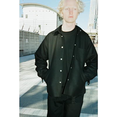 MATSUFUJI [ Melton Utility Shirt Jacket ] BLACK