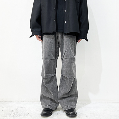 MATSUFUJI [ Denim Wide Trousers ] BLACK