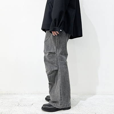 MATSUFUJI [ Denim Wide Trousers ] BLACK