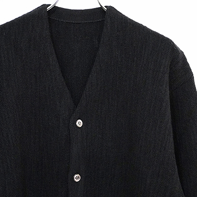 crepuscule [ Purl Stitch Wool Cardigan ] BLACK