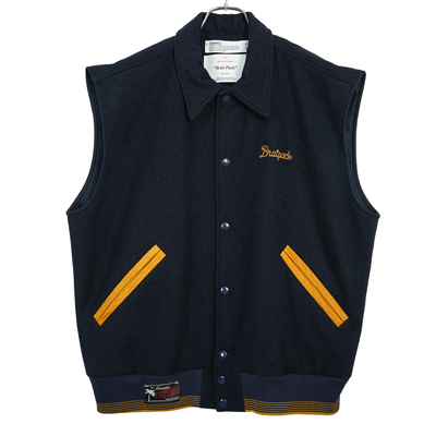 DAIRIKU [ "Andrew" Stadium Vest ] Navy