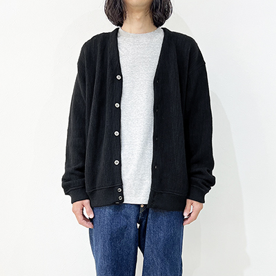 crepuscule [ Purl Stitch Wool Cardigan ] BLACK