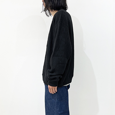 crepuscule [ Purl Stitch Wool Cardigan ] BLACK