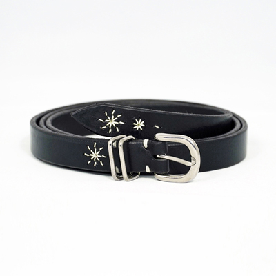 SUGARHILL [ LEATHER BELT ] BLACK&SILVER