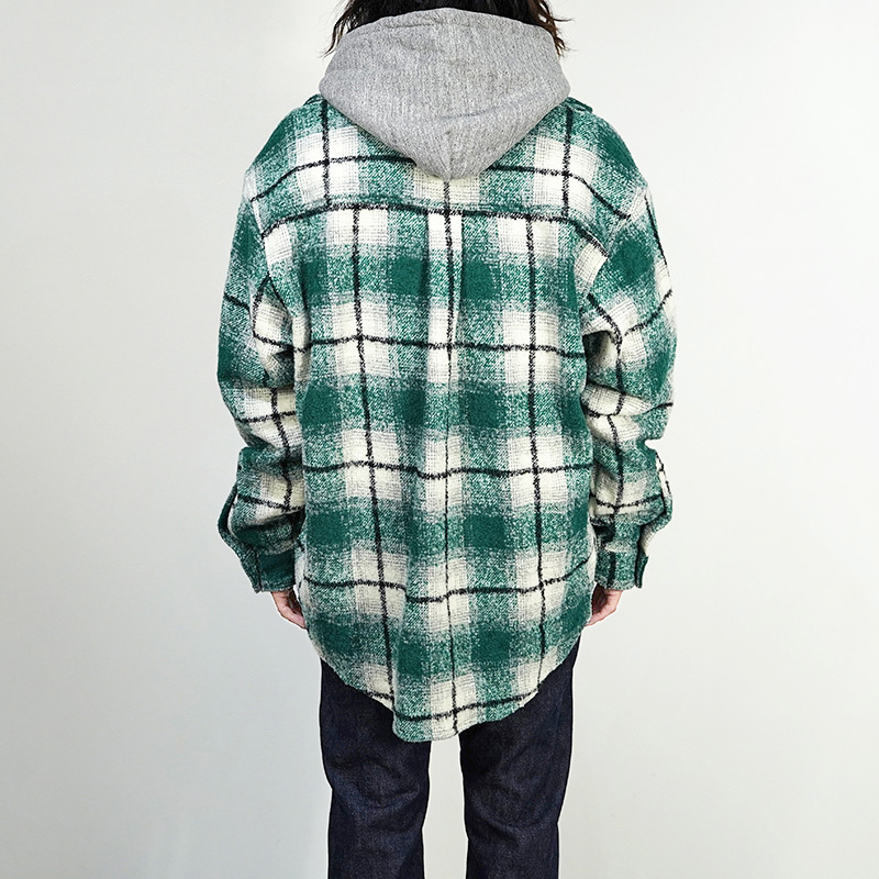 UNUSED　アンユーズド　hood check shirt. 　US1855