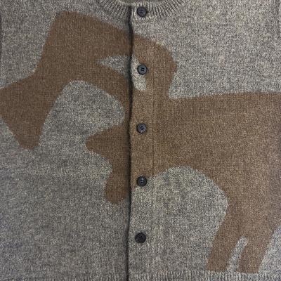 MATSUFUJI [ Wool Cardigan Caribou Knit ] BGE×BRN