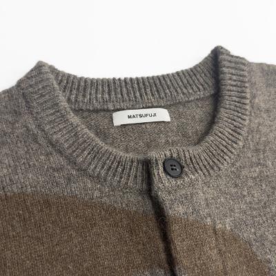 MATSUFUJI [ Wool Cardigan Caribou Knit ] BGE×BRN