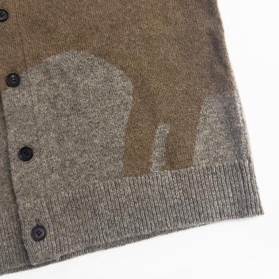 MATSUFUJI [ Wool Cardigan Caribou Knit ] BGE×BRN