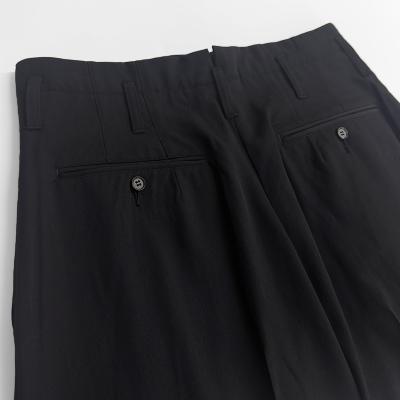 ESSAY [ WOOL GABARDINE WIDE STRAIGHT TROUSERS (P-1) ] BLACK