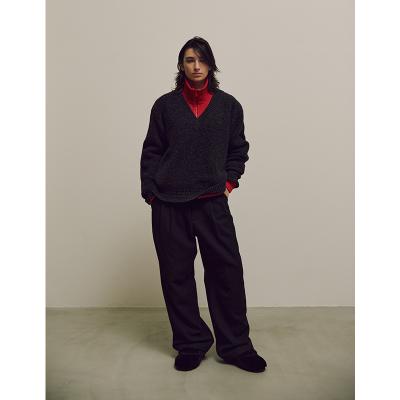 MATSUFUJI [ Milling Wool Wide Trousers ] BLACK