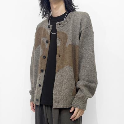 MATSUFUJI [ Wool Cardigan Caribou Knit ] BGE×BRN