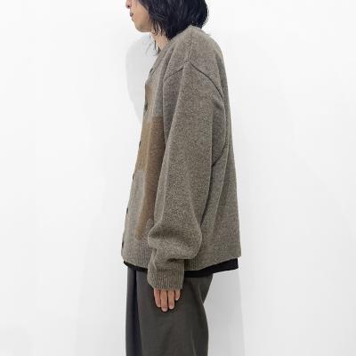 MATSUFUJI [ Wool Cardigan Caribou Knit ] BGE×BRN