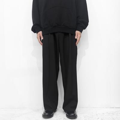 ESSAY [ WOOL GABARDINE WIDE STRAIGHT TROUSERS (P-1) ] BLACK