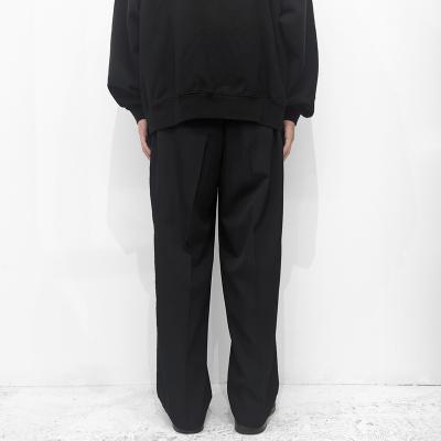 ESSAY [ WOOL GABARDINE WIDE STRAIGHT TROUSERS (P-1) ] BLACK