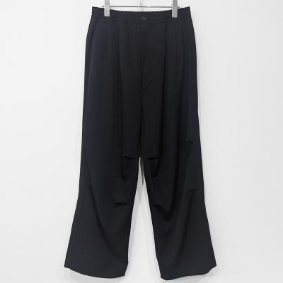 ESSAY [ WOOL GABARDINE WIDE TRACK TROUSERS (P-2) ] BLACK