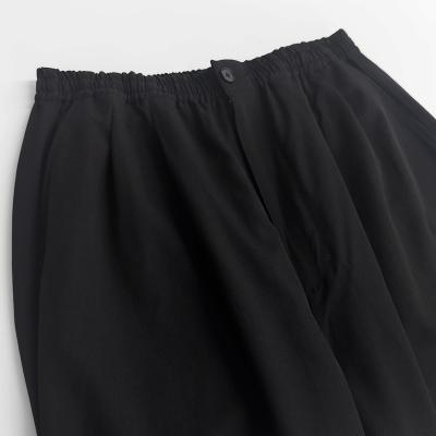 ESSAY [ WOOL GABARDINE WIDE TRACK TROUSERS (P-2) ] BLACK