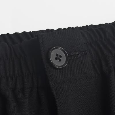 ESSAY [ WOOL GABARDINE WIDE TRACK TROUSERS (P-2) ] BLACK