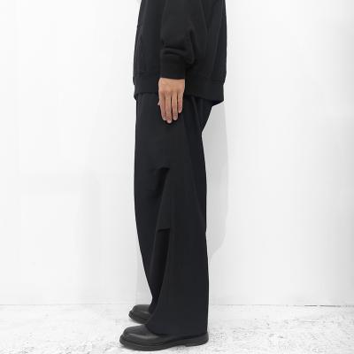 ESSAY [ WOOL GABARDINE WIDE TRACK TROUSERS (P-2) ] BLACK