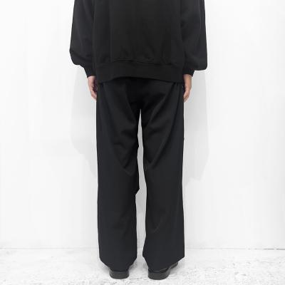 ESSAY [ WOOL GABARDINE WIDE TRACK TROUSERS (P-2) ] BLACK