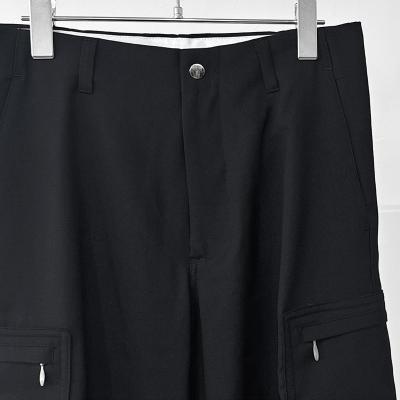 MATSUFUJI [ Water-repellent Wool Wide Cargo Trousers ] BLACK